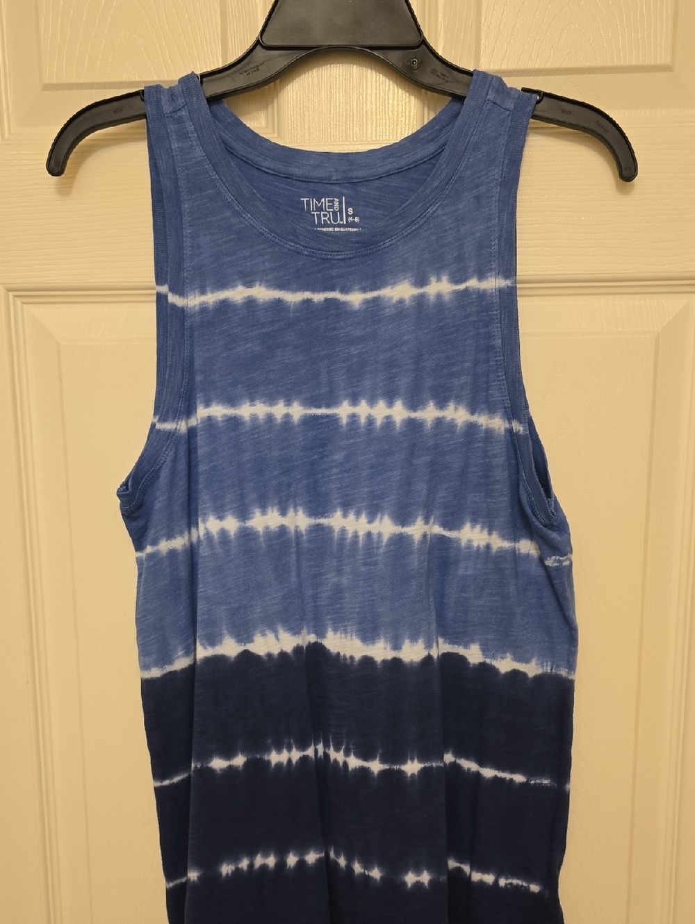 Time & Tru Blue Tie-Dye Tank Top Size S